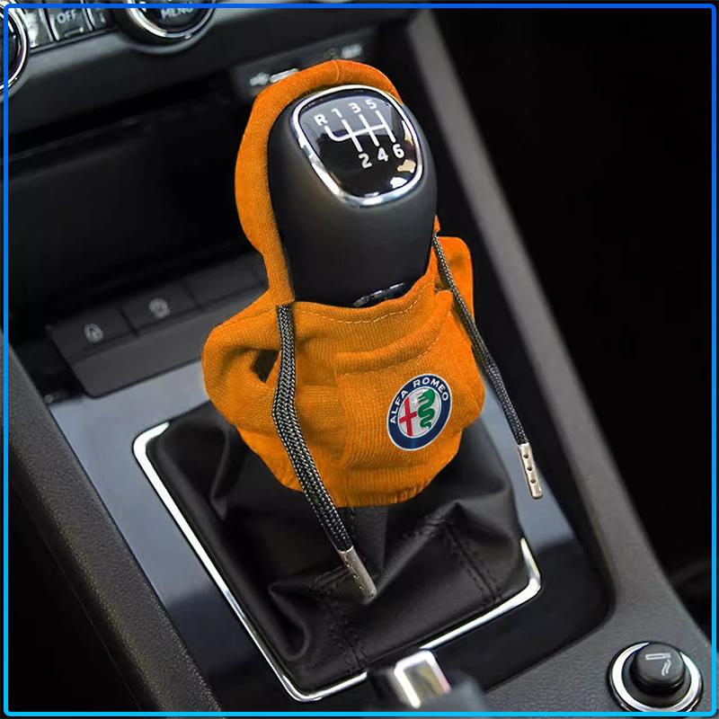 For Alfa Romeo 147 159 Giulietta Giulia Mito Spider Alpha Nheadrest Car Gear Shift Knob Cover Manual Handle Gear Sweatshirt Change Lever Cover