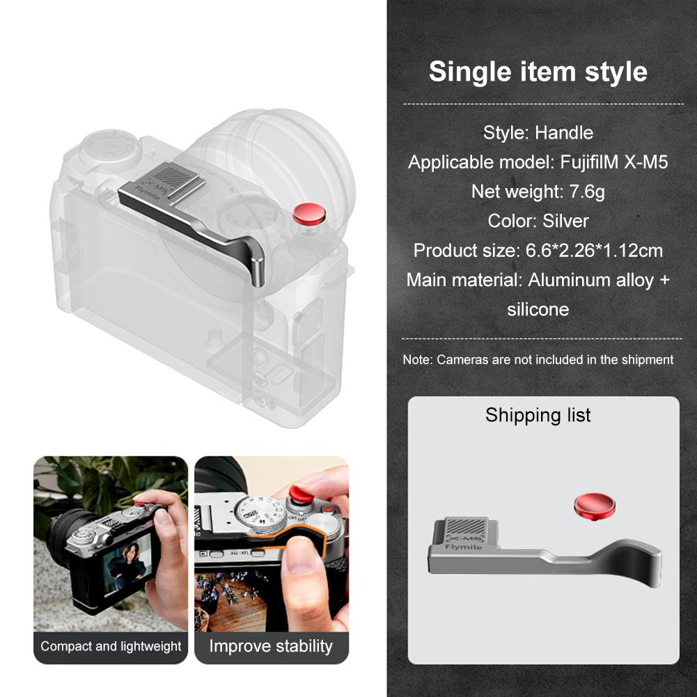 Thumb Grip Hot Shoe Cover Camera Thumb Rest Aluminum Alloy Metal Thumb Up Grip for Fujifilm X-M5 Camera