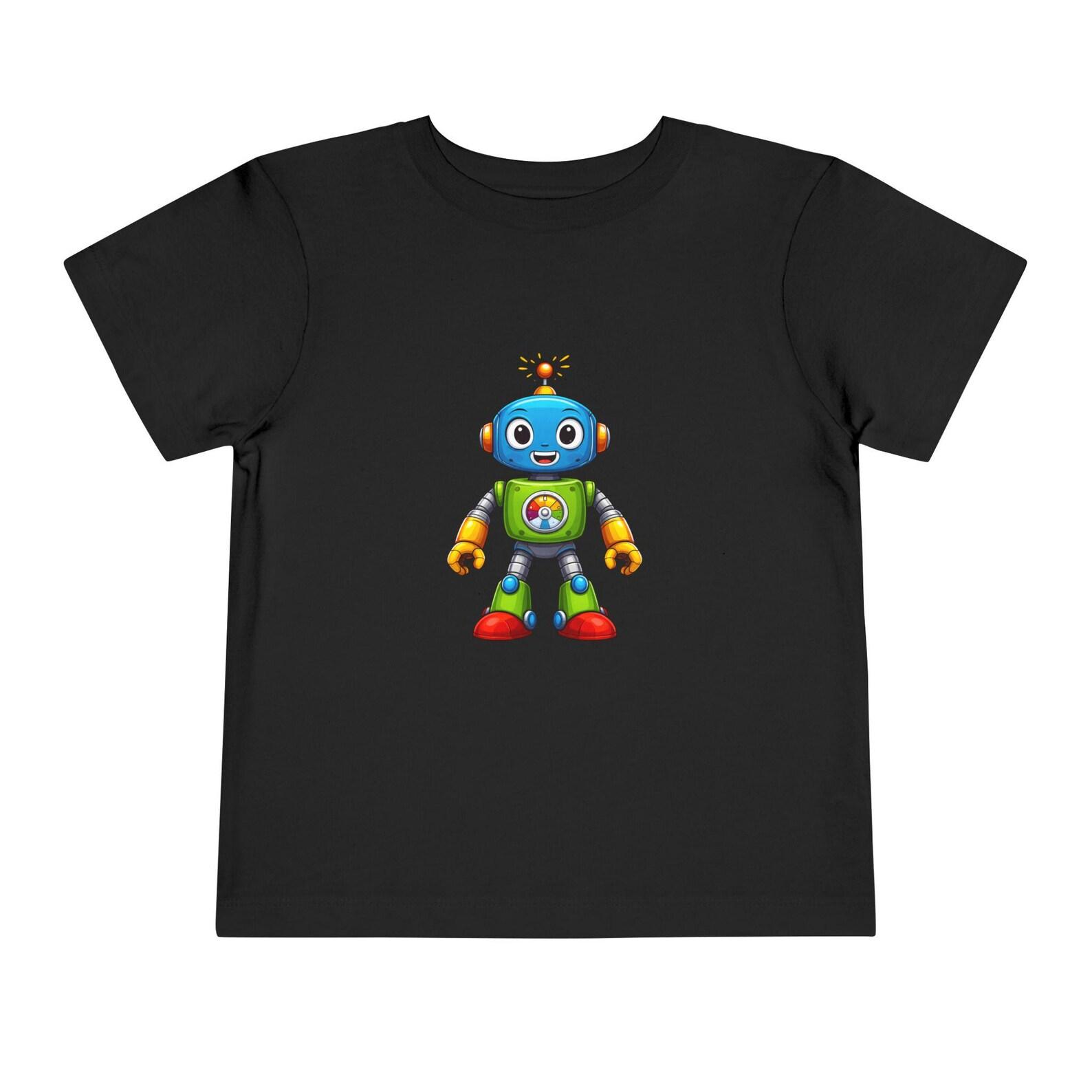 Cute Colorful Robot Unisex Tee | Kids Robot Graphic Shirt 110