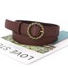 Waist Retro Minimalist Belt With Circular Buckle Design For Casual Business And