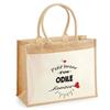 Sac de plage - PLANETEE - Jute avec poche Bazar d'une Odile d'amour - Coton - 43 x 33 cm - Anses bandoulière