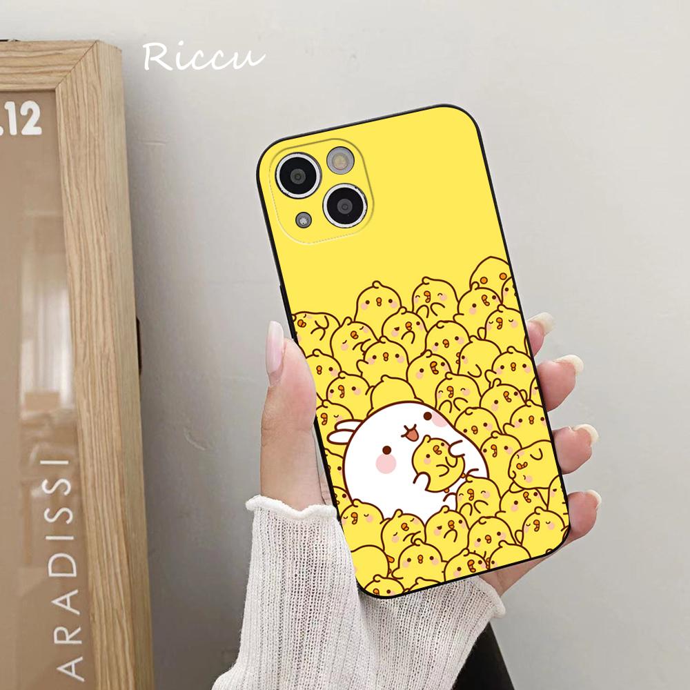 

Чохол для телефону Kawaii Molang Cartoon Anime Cat Phone Case 14 11 12 Pro 8 7 14 Plus X Pro 14 MAX 13 MINI XR XS iphone 14 13 М’які чохли для телефонів iphone 12