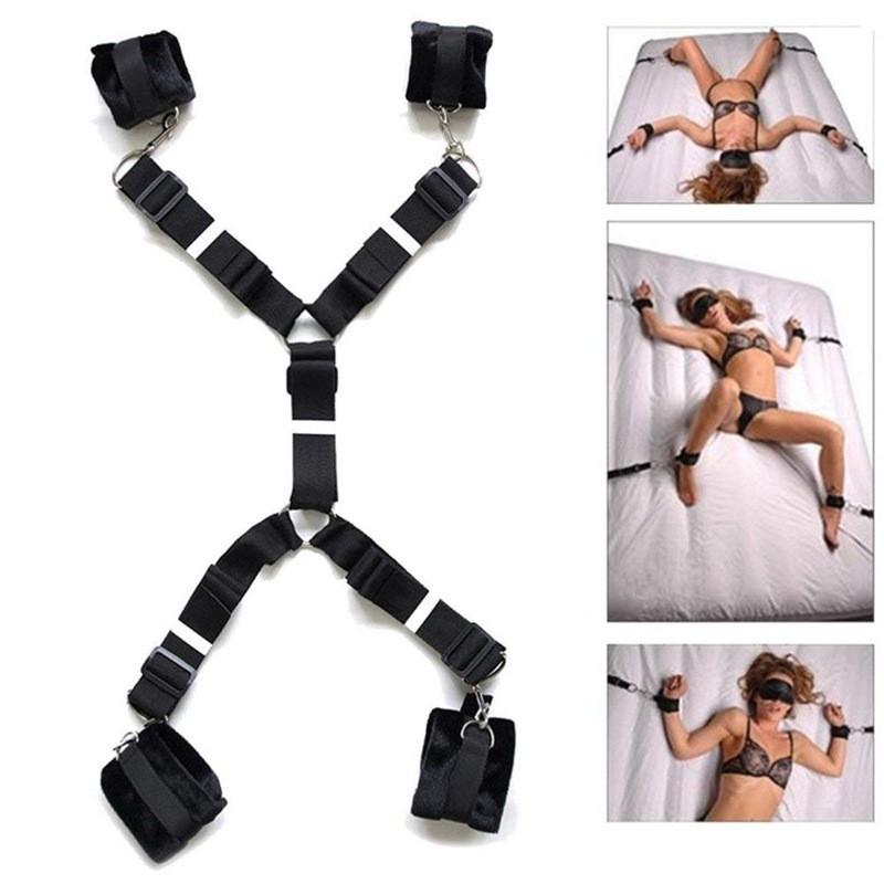 VaHppy Bed Sex Bondage 5 Colors Nylon 5CM Gift Eye Mask Handcuffs Foot Cuffs High Quality Product Couple Adult Sex Toys SM BDSM