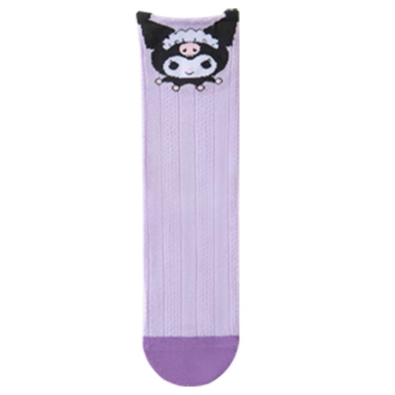 

Мультяшные сетчатые носки до середины икры Kuromi для девочек - Летний влагоотводящий хлопок 1-12 Years Mid-Calf Thin Cotton Mesh