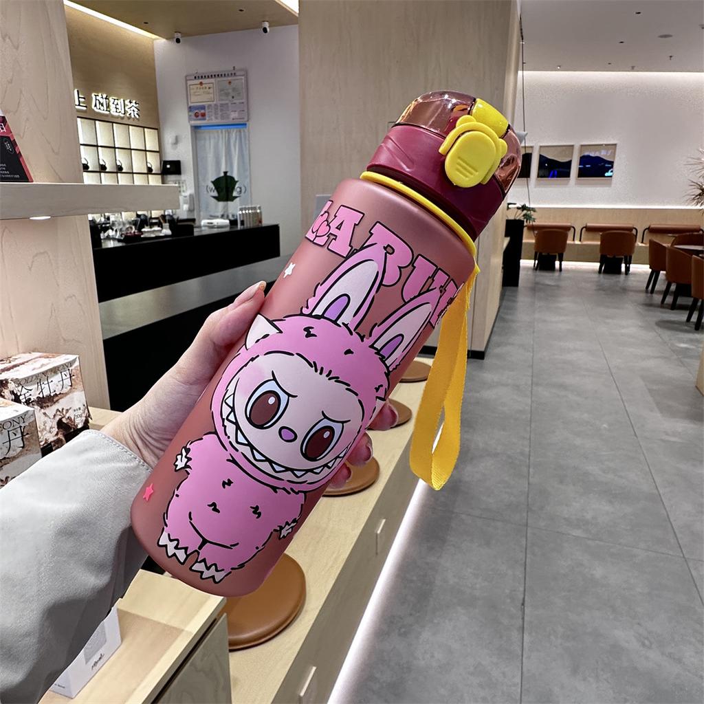 Cute Water Cup Bounce Cover Portable Car Cup Slender Water Cup