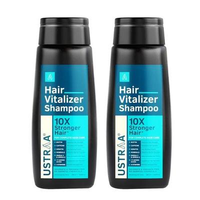 Hair Vitalizer Shampoo - 2 X 250ml - Dermatologically Tested, With Biotin, Caffeine, Omega 3 & Omega 6, 10x Stronger Hair, Helps In Hair Growth