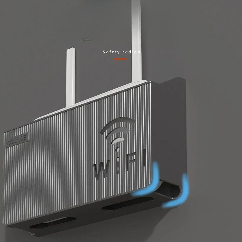 Wandmontiertes Drahtloses WLAN-Router-Regal ABS-Kunststoff Aufbewahrungsbox Router-Halterung Kabel Stromhalterung Organizer-Box für Wohnzimmer