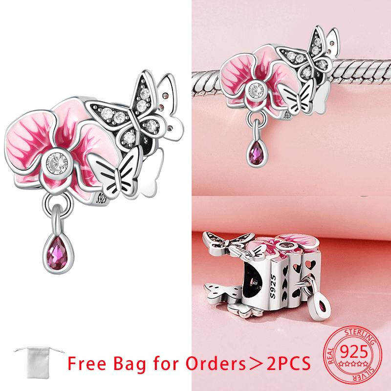 Original Charms Copper Blue Butterfly Butterfly Series Beads Pendant Fit Diy Bracelet Jewelry For Women Fine Gift Accessory
