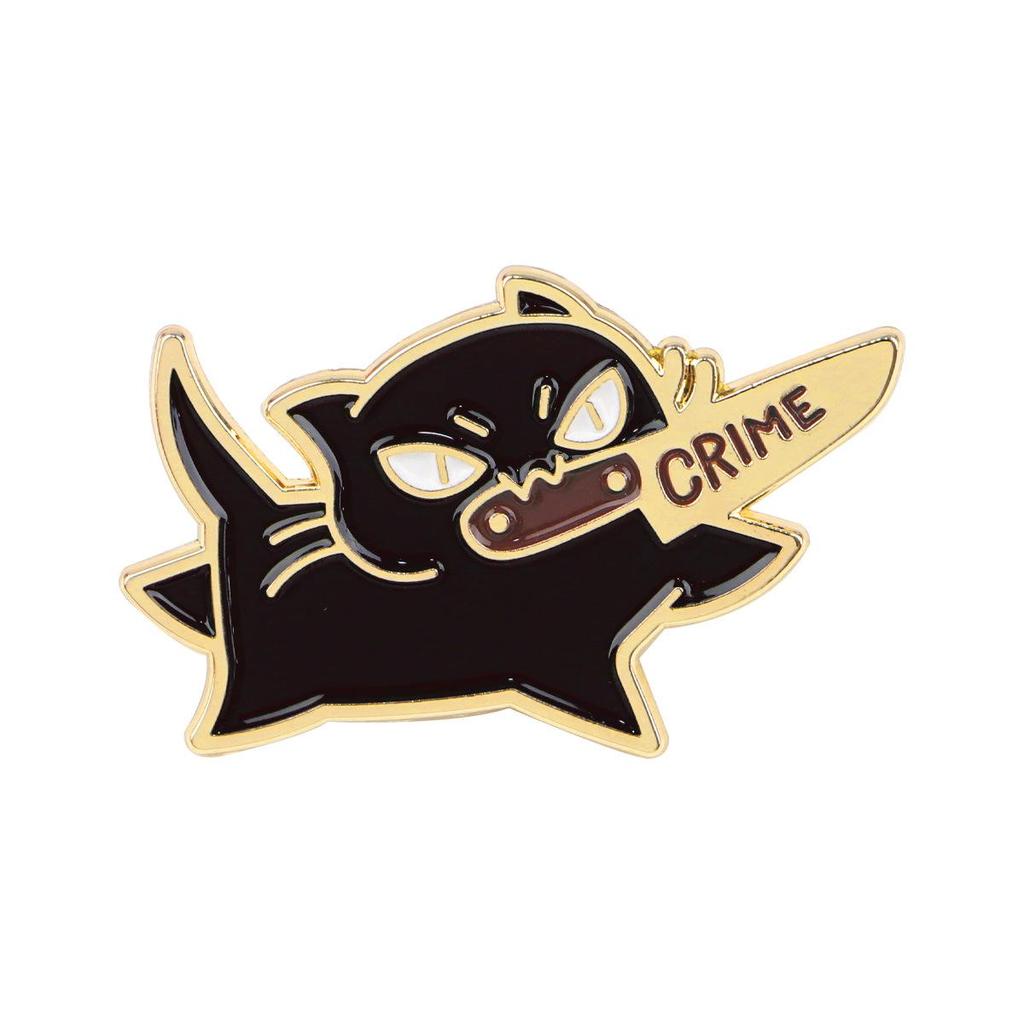 Cartoon Black Cat Brooch Pin - Cute Metal Alloy Accessory for Women and Backpacks