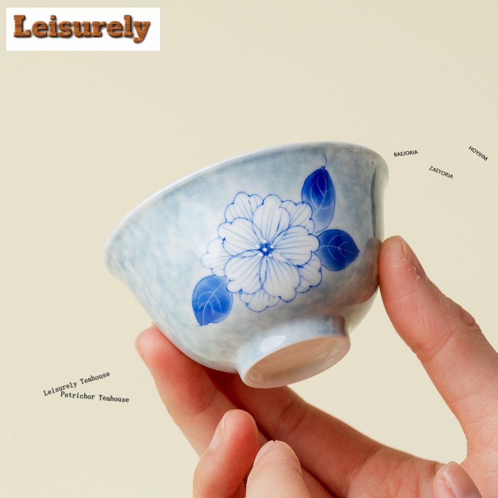1pc/lot Hand-painted Butterfly Flower Teacup Antique Tea Bowl Beautiful Tea Cup Tea-tasting Meditation Cup Jianzhan Cups 81ml