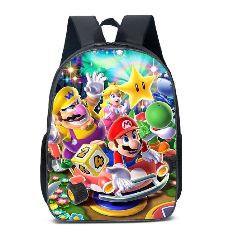 New Arrival Mario Cartoon Backpack For Elementary And Middle School Students Lunch Bag And Pencil Case Included