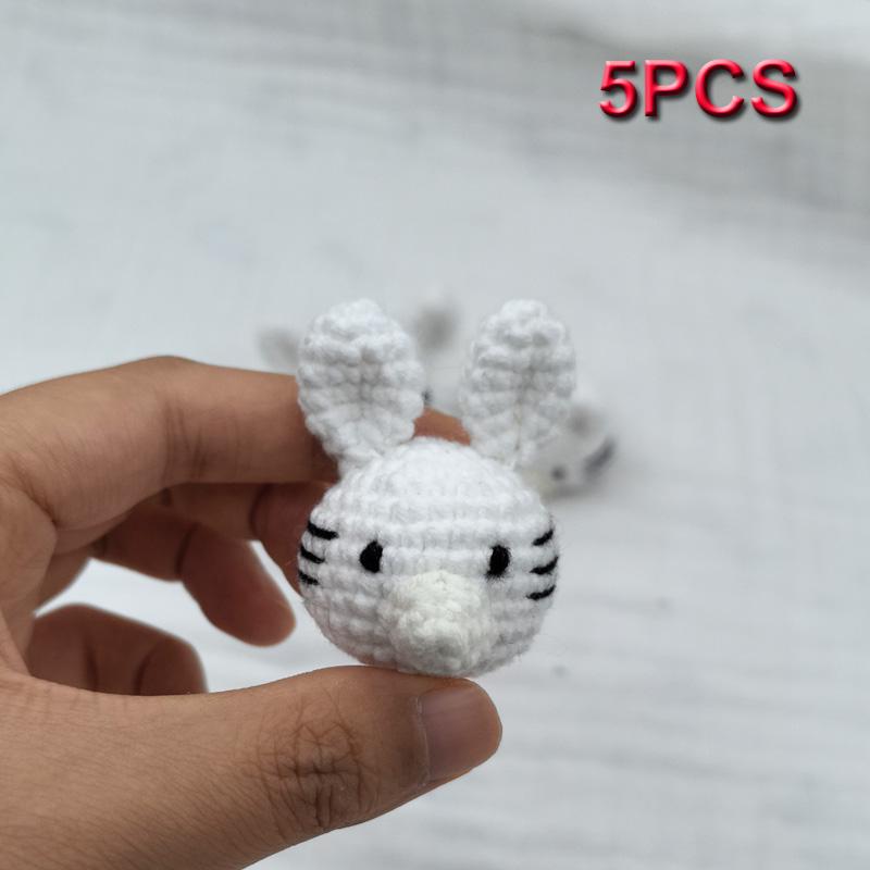 5pc Crochet Beads Animal Rabbit  Chewable Beads DIY Wooden Teething Knitting Beads Jewelry Crib Sensory Toy Baby Teether