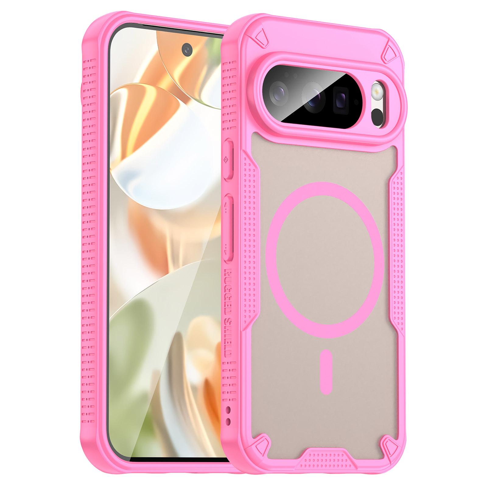 

Для Google Pixel 10 Pro Магнитный чехол Совместимый с MagSafe TPU+PC Задняя крышка телефона Pink