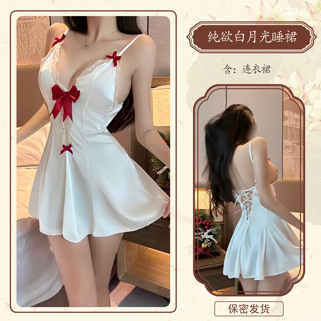 Man Desire Erotic Underwear Lace Hollowed Out Pure Desire Girl Pajamas Summer Private Room Suspenders Sexy Home Pajamas 9364