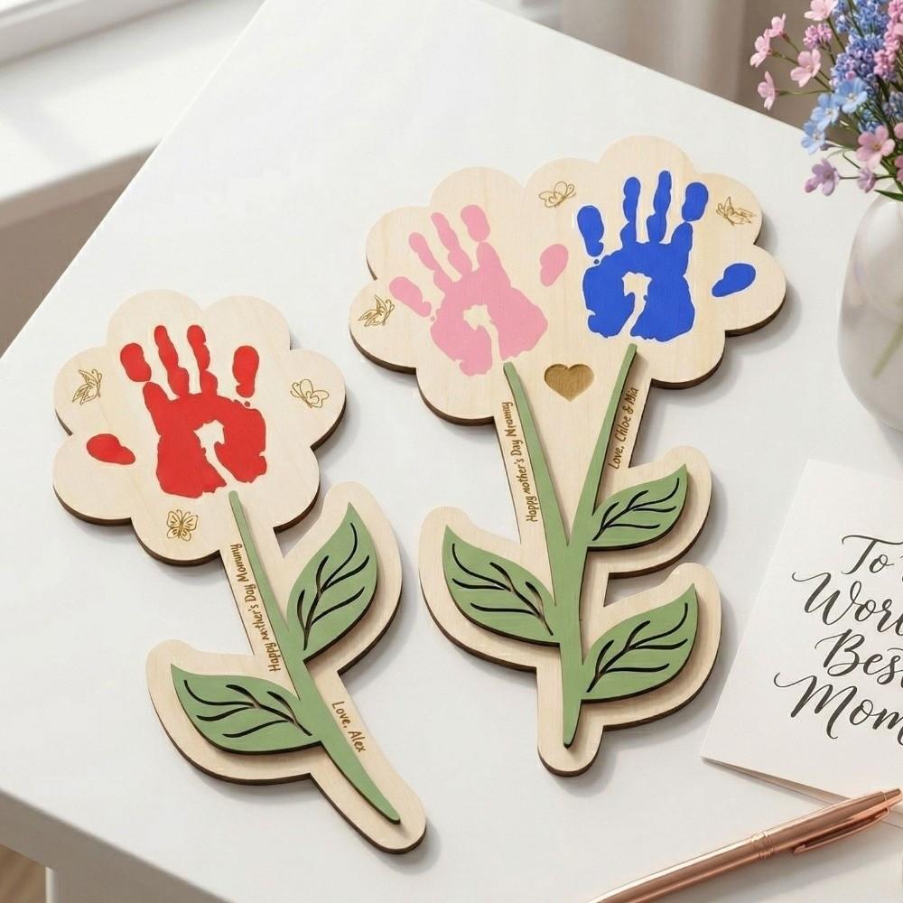 Flower Shape DIY Painting Crafts Handmade Table Decoration Wooden Ornament  Classroom Activity