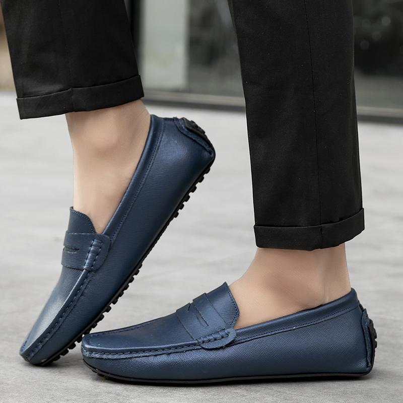 Fashion Luxury Formal Casual Flats Mens Loafers Genuine Leather Men Shoes Moccasins Male Breathable Slip On Walking Boat Plus Size 38-49