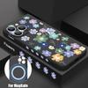 Flowers Print Magnetic Case For iPhone Air 16e 17 16 15 14 13 12 Pro Max 11 For Magsafe Wireless Charge Silicone Soft TPU Cover