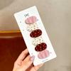 Sweet Polka Dot Hair Clips Mixed Color Oval Side Bangs Clips for 6PCS/SET Women