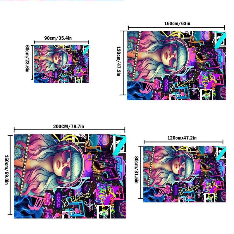 "Neon Retro Music Festival Headphones Women's Fashionable Sunglasses"Office Mat Home Decor Office Desk Chair Carpet for office ph144