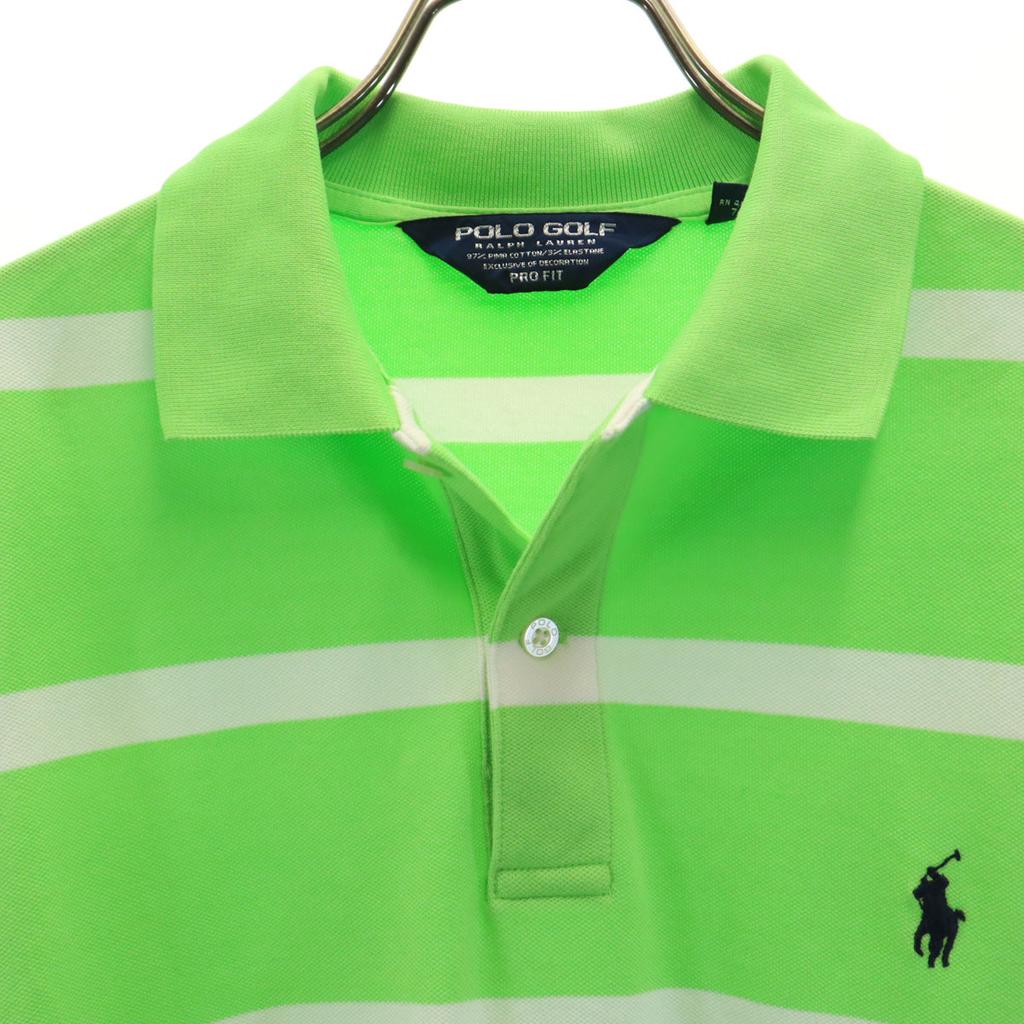 POLO GOLF RALPH LAUREN Border Pattern Short Sleeve Polo Shirt M Men's Used