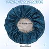 Large Satin Bonnet for Sleeping,Double Layer Hair Bonnet with Scrunchy,Silk Bonnets with Elastic Band for Curly Hair Women Men,Shower Caps(Teal)