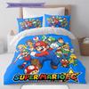 Super Mario Pattern Bedding Quilt Set Quilt Cover Pillowcase Home Birthday Gift(1 * duvet cover + 2 * pillowcase, without core)