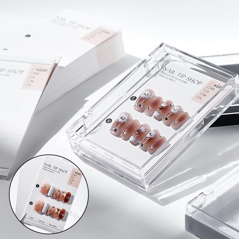 Transparente Nagelstaubdichte Aufbewahrungsbox Anti-Oxidations-Verpackungsboxen Nagelbehälterbox Tragbarer Kunststoff Maniküre Displayhalter