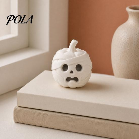 Modern 3D Printed Home Decor Mummy Pumpkin Skull Figurine for Halloween Decorations, Detailed Figures with Funny Expressions Office Desk Ornament,