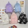 Backpack Girls Junior High School Students Travel Cute Girls Simple College Students School Bag Colored Stripes Casual Backpack Tide