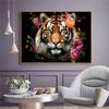 5d DIY Diamond Painting Cross Stitch Oil Painting Animal Tiger Flowers Diamond Embroidery Mosaic Full Round Drill Home Decor Arts