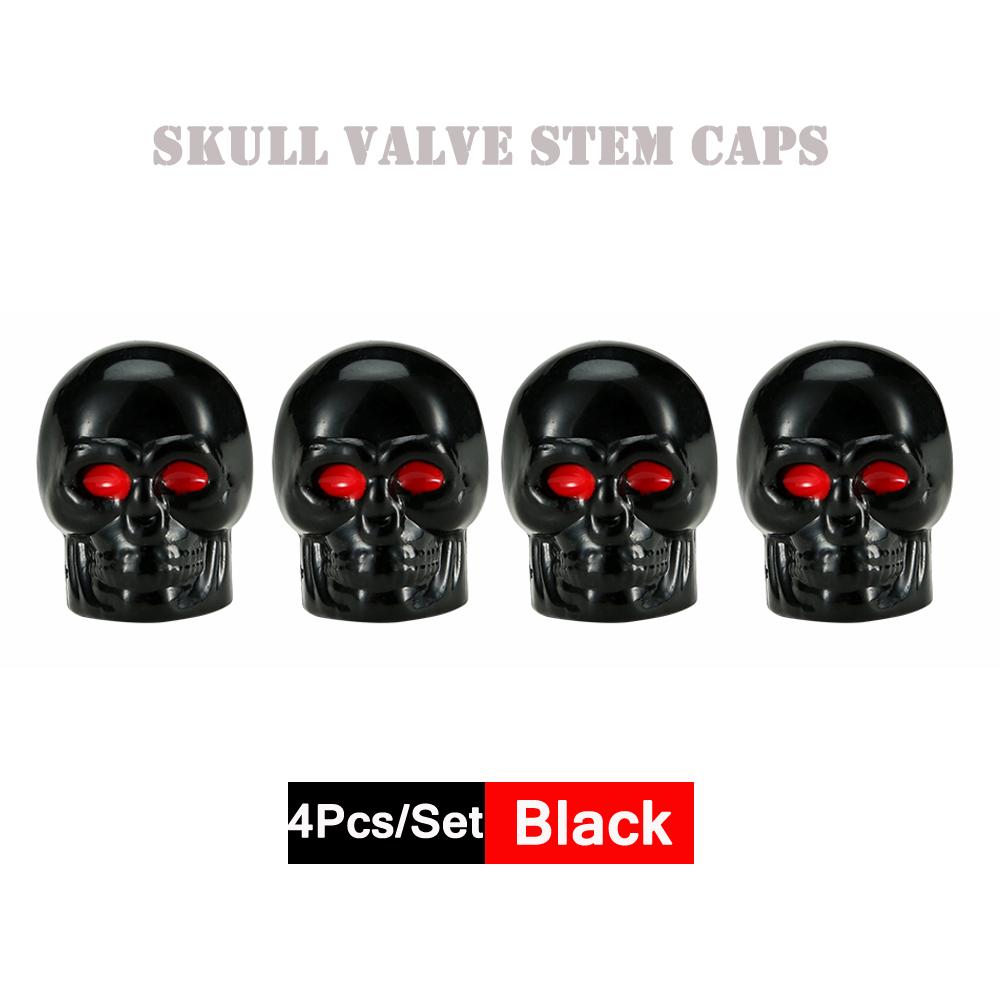 DSYCAR 4Pcs/Set Valve Caps for Tires Skull Style Universal Stem Valve Caps Attractive Dustproof Car Accessories Stem Caps1