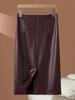 2026 Autumn/Winter Women's High Waist Genuine Lambskin Leather Skirt - Slimming, Hip-Hugging, and Sexy.