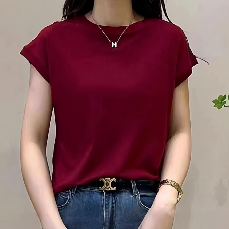 Women's Fashion Solid Color Short-Sleeved Top - 2025 Summer Collection