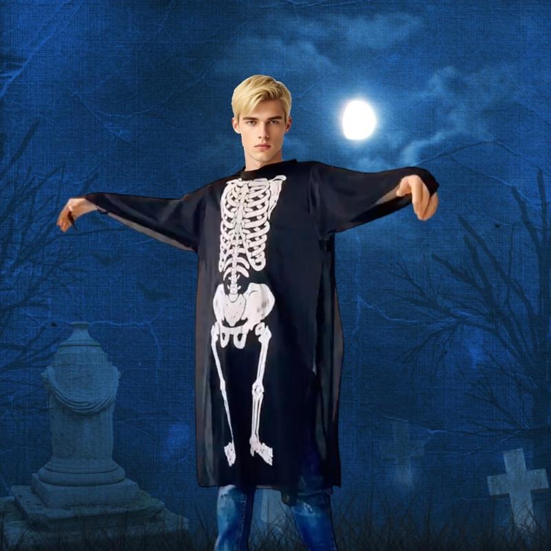 Realistic Skeleton Costume Accessory Efficient Halloween Party Decors For Family Fun Home Office School