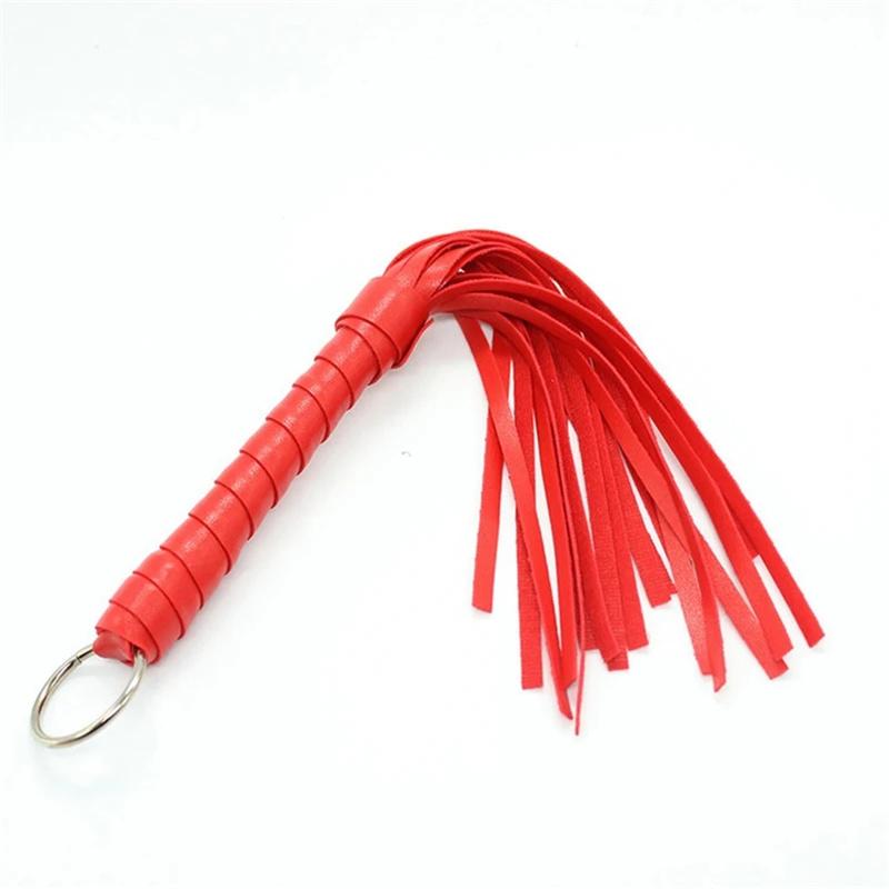 31 cm handgefertigte geflochtene Peitsche aus hochwertigem PU-Leder mit Eisenring, Rollenspiel für Erwachsene, Königin, Erotisches Sexspielzeug für Frauen und Männer