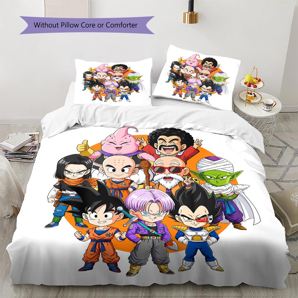Biancheria da letto con motivo Son Goku, Set piumone Copripiumone Federa Regalo di compleanno per la casa (1 * copripiumino + 2 * federa, senza nucleo)