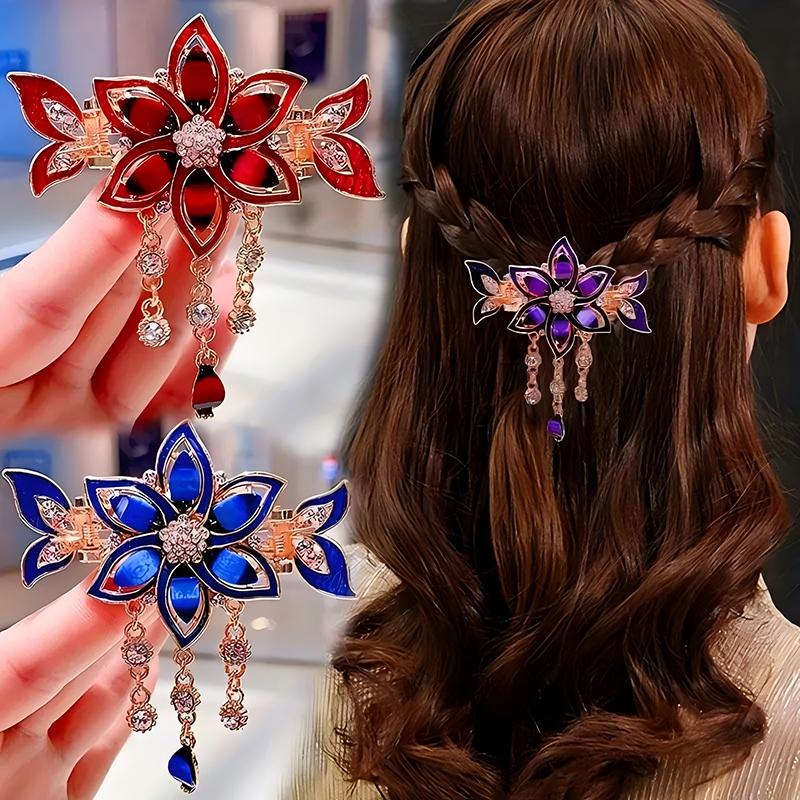 Fashion Crystal Butterfly Women's Hair Clip Colorful Rhinestone Elegant Kawaii Girl Tassels Hair Accessory Hair Clip Headband