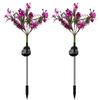 2pcs Solar Lights Outdoor Waterproof Solar Powered Butterfly Orchid Flower Stake Lamp Decoration For Garden Yard Patio