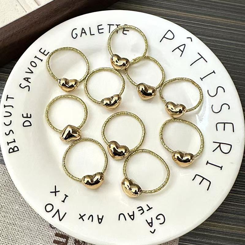 

10pcs Hair Tie Silver/white Heart-shaped Rubber Bands, Suitable For Girls, Baby Ponytail Holders, High Elasticity, Durable Hair