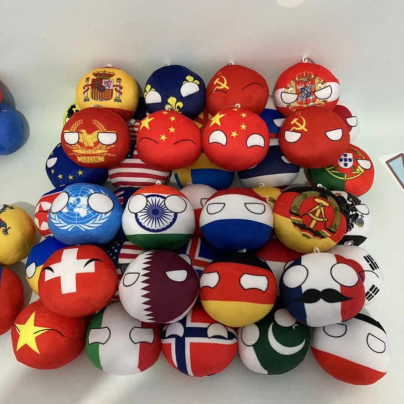 Christmas Gifts  Country Ball Plushies 10Cm Polandball Pendant Country Flag Balls Countryball Stuffed Doll