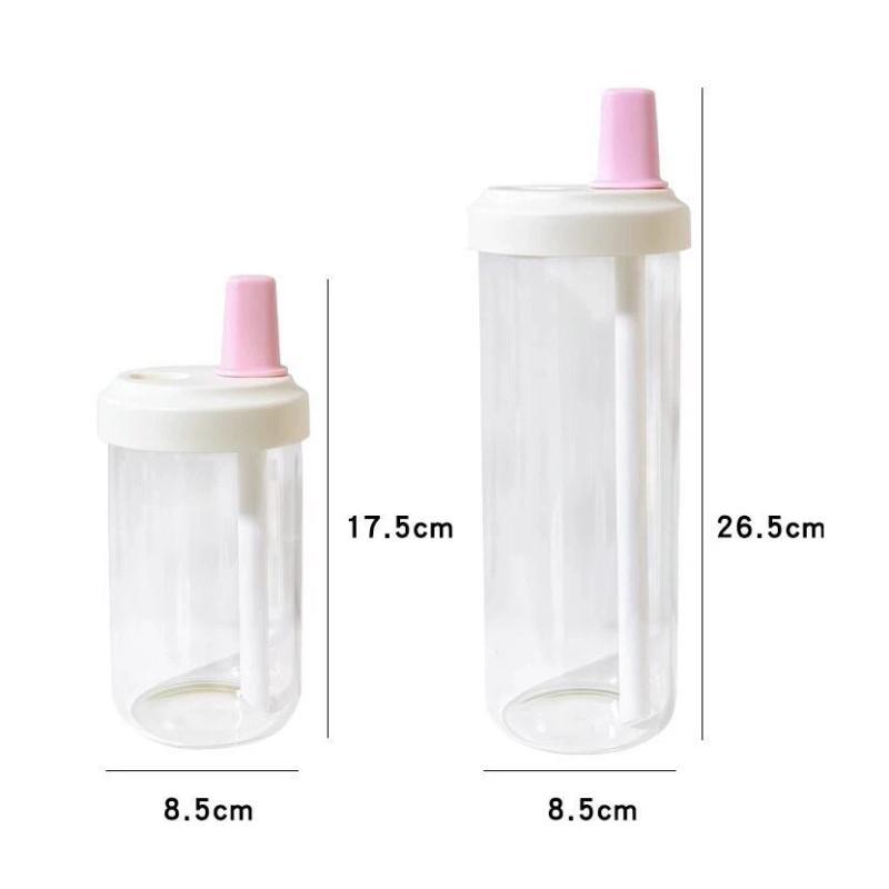 Eco Friendly Plastic Pearl Milk Tea Cup 500ml Reusable with Lid Straw for School Kids Coffee Juice Drinking