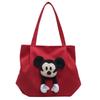 Canvas Bag Female College Student Portable Satchel Versatile Large-Capacity Class Bag Casual Simple Hand Carry Cartoon Shoulder Bag