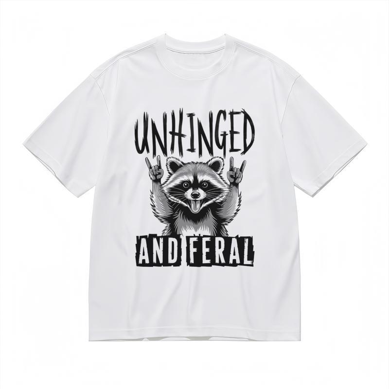 

Women s Fashion Soft Classic T-Shirt Unhinged and Feral Animal Art Design Tee S