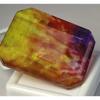 Natural Opal Like Ammolite 50-52 Ct Emerald Cut Certified Fabulous Gemstone