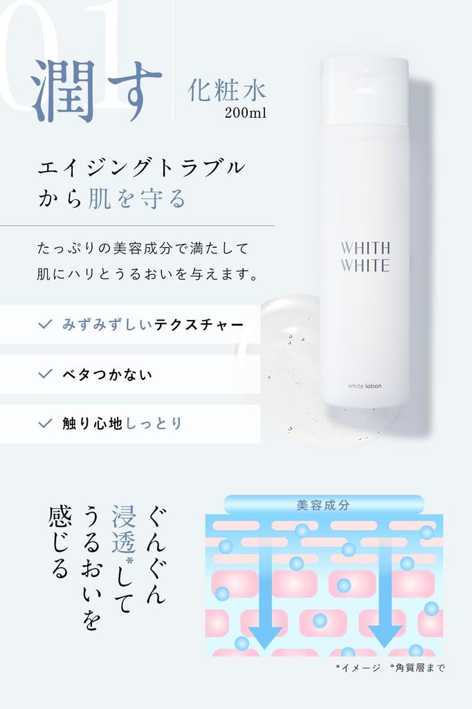 FISS White Whitening Ceramide Lotion, Serum, and Emulsion Set (200ml/50ml/150ml) with Placenta for Dark Spots, Quasi-drug