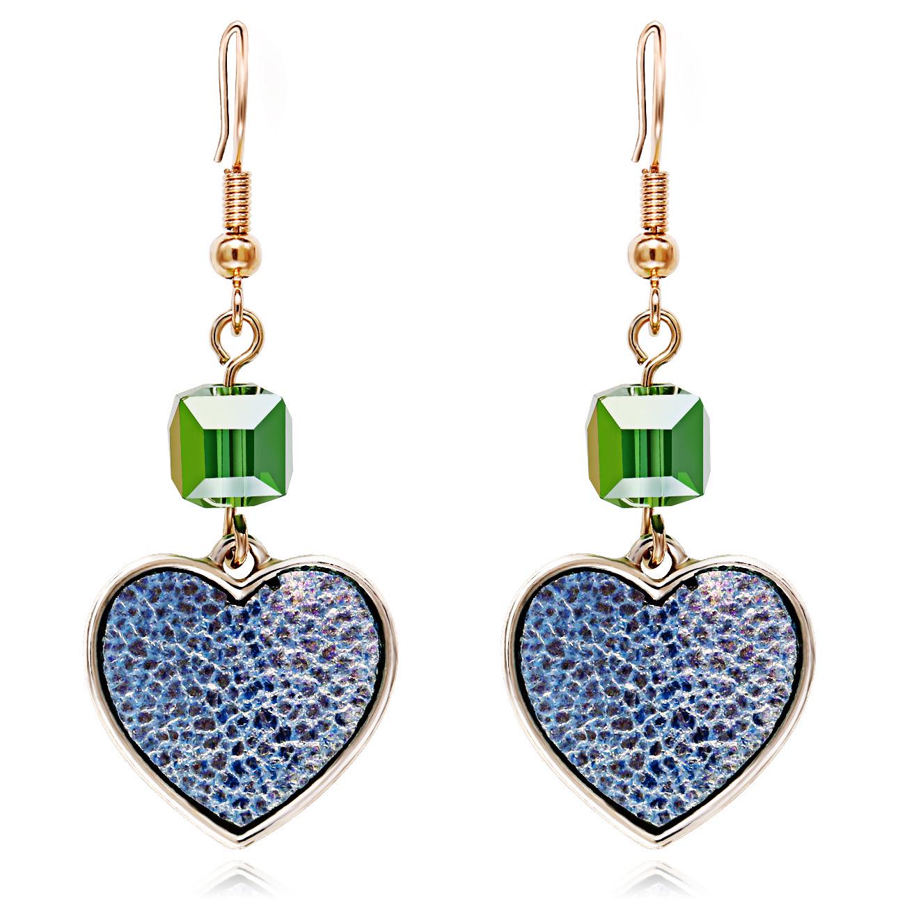 European  American Fashion Crystal Heart Earrings