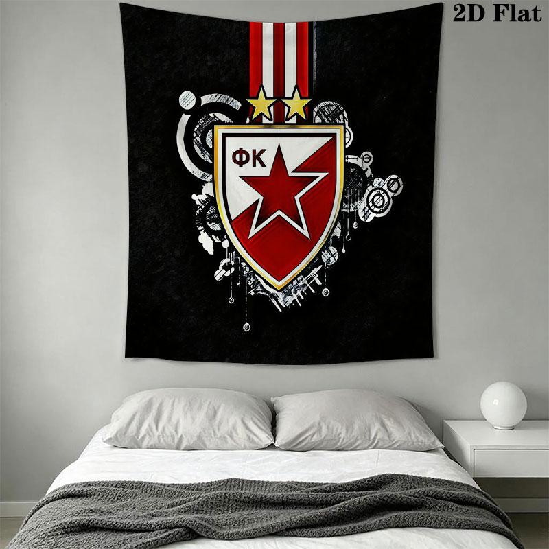 Crvena Zvezda logo Wall Hanging Printed Fabric Blanket Decorative Tapestries for Bedroom Living Room Home Decor