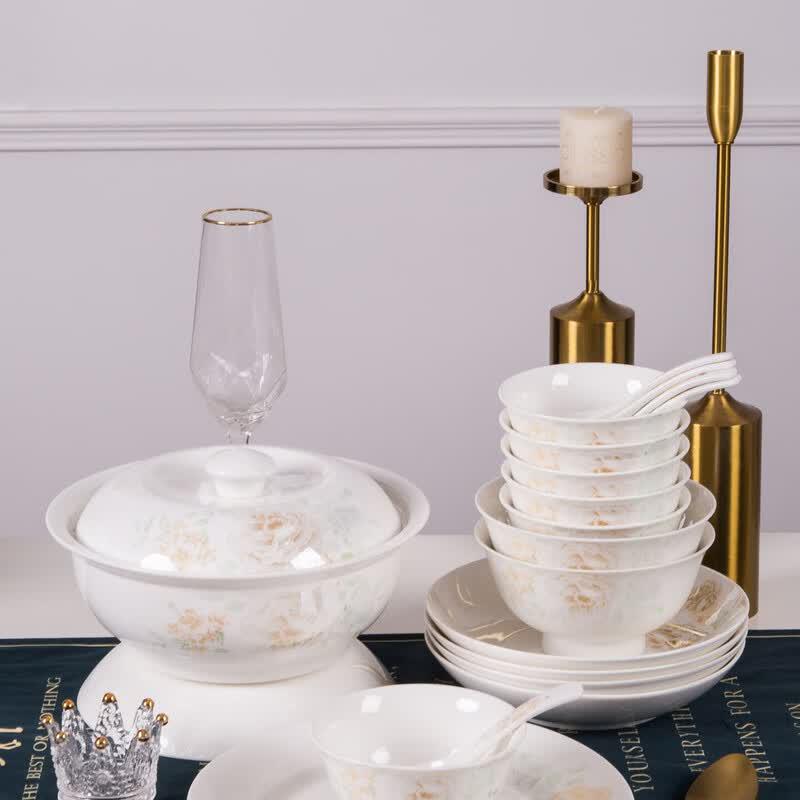 Nuogu Jingdezhen Manyi Ceramic Dinnerware Set - 54 Pieces