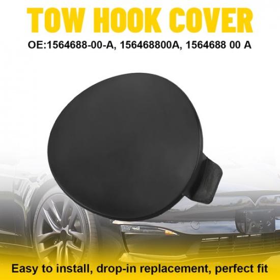 Front Bumper Hook Tow Eye Cover Black Fits - Tesla Model S 1564688 00 A