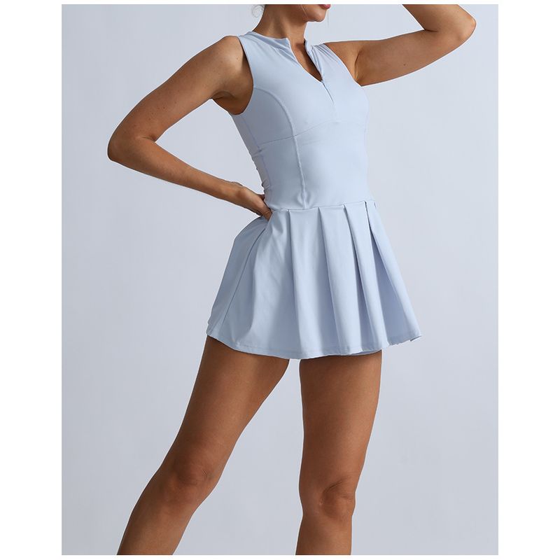 

Export Yoga Dress Women s Outdoor Running Gym Nude Feel Fashion Tape Basic Sports Quick-Drying Tennis Skirt Light Blue L